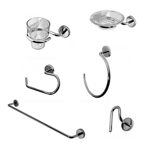 Kit Set De Accesorios Climb Para Baño 6 Piezas Bronce Cromo