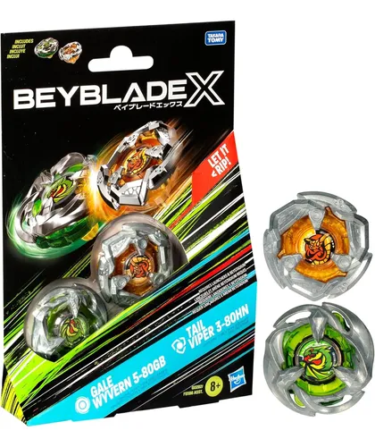 Beyblade X Gale Wyvern 5-80gb E Tail Viper 3-80hn Dual  | Frete