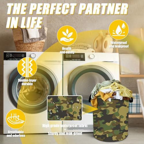Cesta De Ropa Sucia Con Camuflaje, Cesto De Ropa Con Asas, C
