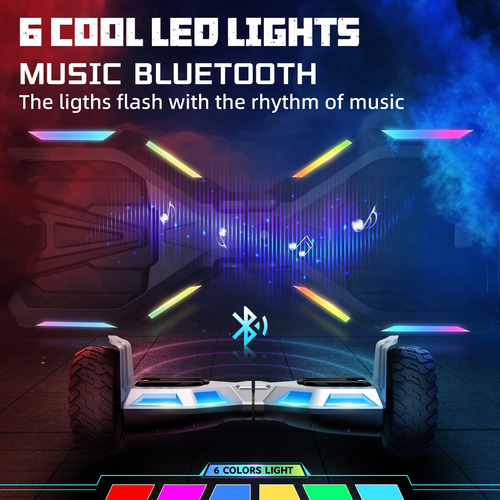 Hoverboard Todoterreno 8.5 Pulgadas Con Bluetooth Y Led