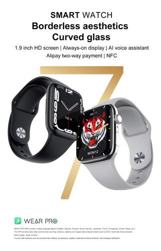 Imagen 5 de 8 de Reloj Smartwatch Dt No.1-7 45mm 1.9 2022 - Negro