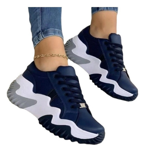 Zapato Tenis Plataforma Cuña Zapatillas Casual Deporte Mujer