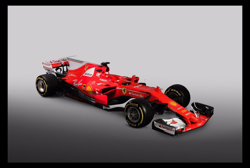 Ferrari F1 Sf70h  2017 Vettel Cuadro Enmarcado 45x30cm