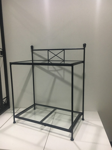 Imagen 7 de 10 de Mesa De Luz Con 2 Estantes De Vidrio 60x35
