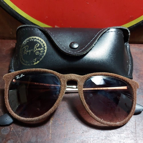 Imagem 1 de 8 de Óculos Antigo Ray Ban Erika Rb 5171 Veludo Italy Marrom