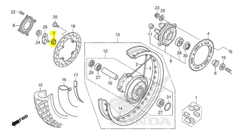 Espaçador Roda Traseira Direita Xre 300 2019 A 2022 Honda Espaçador Roda Traseira Direita Xre 300 2019 A 2022 Honda
