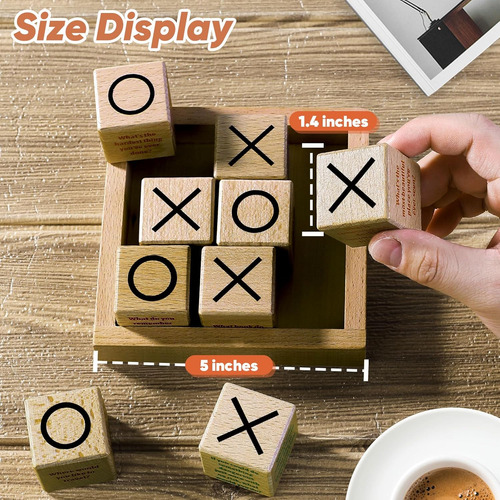 Garybank Cubos De Conversación Con Juego De Tic Tac Toe, Gra