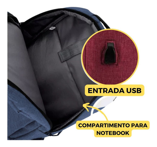 Mochila Casual Trabalho Multifuncional Masculina Reforçada