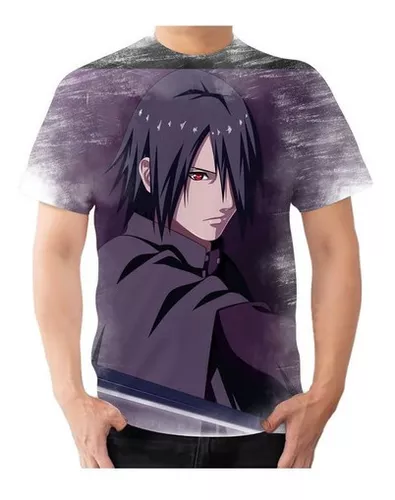 Blusa Feminina Mangá Naruto Sasuke Uchiha pequeno