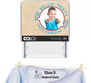 Sello Para Ropa Personalizado 1.4x3.8cm Colop Printer 20