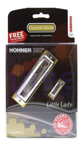 Conjunto Armónica Hohner 360 C/estojo + Little Lady Colgante