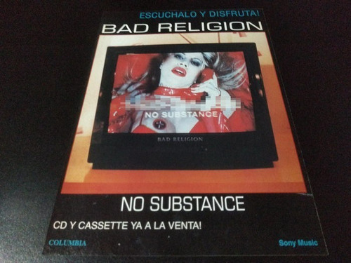 (pd115) Publicidad Bad Religion * No Substance * 1998