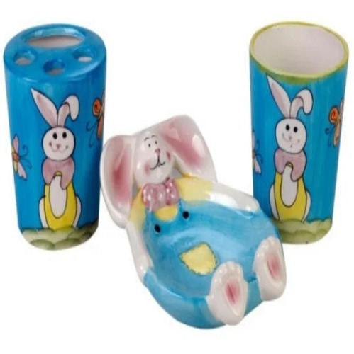 Accesorios 3 Piezas Daccord Rabbit Infantil Conejo Porcelana