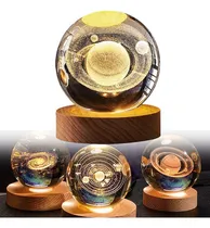 Comprar Lámparas De Escritorio Noche Led 3d Espacio Bola De Cristal Color De La Pantalla Saturn