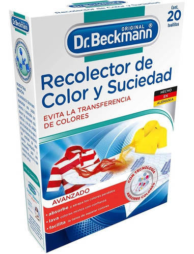 20 Toallitas Recolector De Color Y Suciedad  Dr.beckmann