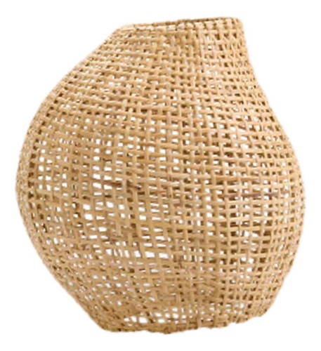 Abajur De Mesa De Bambu Tecido À Mão, Não Inclui S