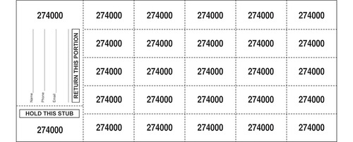 500 Entradas De Subasta Chinas Blancas: Hold This Stub ...