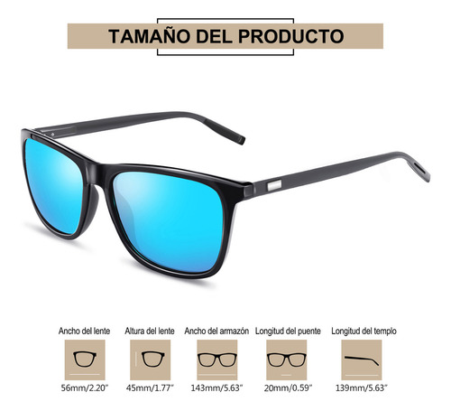 Lentes De Sol Hombre Mujer Uv Polarizados Clásicos Deportivo Color Azul Manejar Conducir De Moda Retro Vintage Elegante Moderno Casual Caballero Dama Unisex