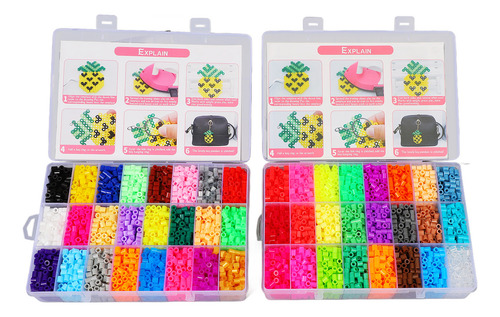 9600 Cuentas De Fusible De 48 Colores De 5 Mm Para Manualida