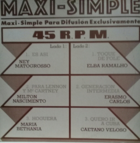 Lp Maxi-simple 45 R.p.m (brasilero)