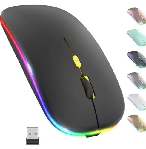 Mouse Inalámbrico Recargable Rgb Ultradelgado 