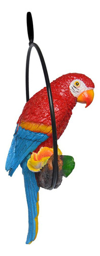 Percha De Estatua De Loro Artificial De Resina Colgante Una