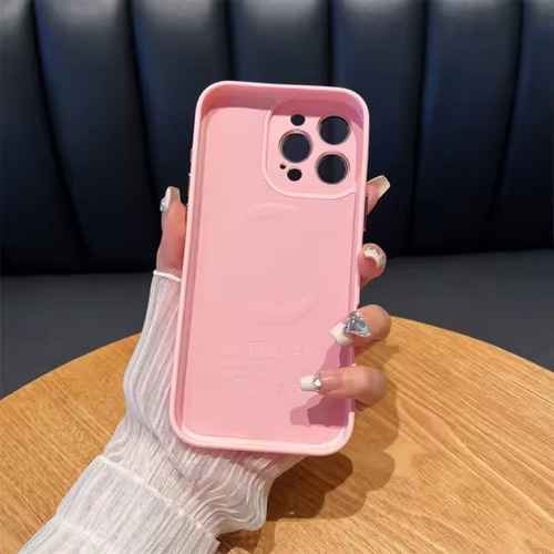 Funda Silicona Iphone 14 15 16 Magsafe Protección De Cámara Rosa Iphone 16 Pro Max Silicona