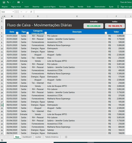 Imagem 3 de 6 de Planilha Fluxo De Caixa C/ Dashboard - Pessoal / Empresarial