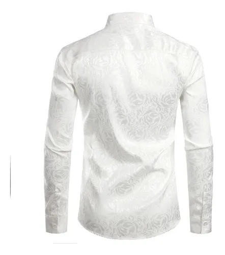 Camisa blanca online con flores hombre