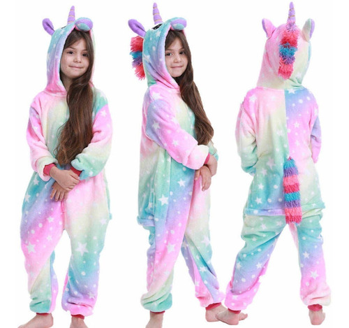 Pijama Unicornio Para Niña Niño Invierno Talles Xs S M