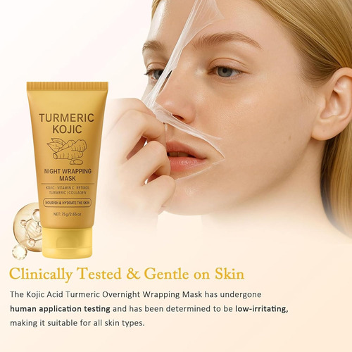 Máscara De Colágeno Kojic De Cúrcuma, Mascarilla De Gel Para