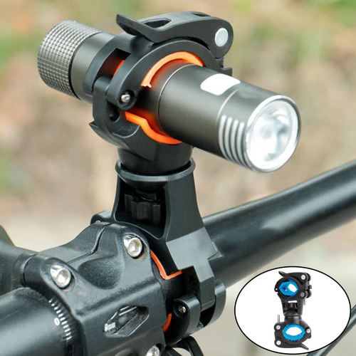 Soporte De Luz Para Bicicleta, Rotación 360, Azul, 2 Piezas