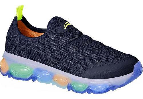 Tênis Infantil Ortopasso Jogging Menino Menina Azul Led