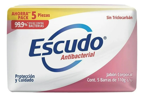 3 Pzas Jabón En Barra Escudo Antibacterial Protección Y Cuid