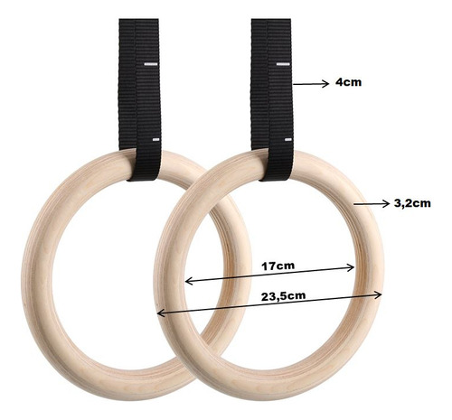 Anillas Madera Entrenamiento Funcional Rhino - Queoferta Beige