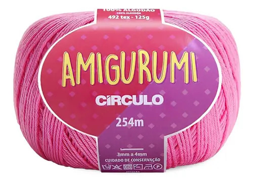 Linha Fio Amigurumi Círculo 254m 100% Algodão Trico Croche Cor 3182 - Pitaya