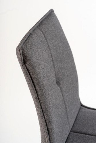 Silla Amanda Chenille Y Madera Pack 4 Unid Asiento Gris Oscuro