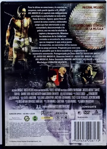 El Juego Del Miedo 3 /saw 3 -película Dvd (Usado)