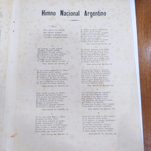 Antigua Partitura Himno Nacional Caja De Ahorro Postal 1944 (Usado)