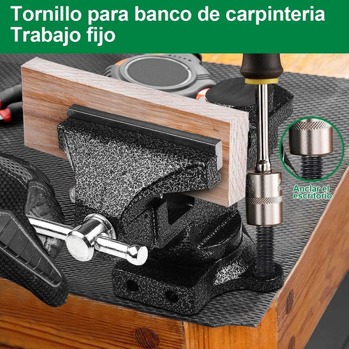 Tornillo De Banco 3 Pulgadas Base Giratoria 360 Grados