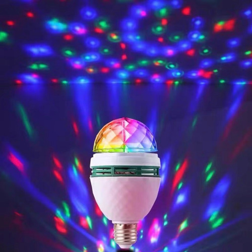 Ampolleta Led Bola De Disco Giratoria Luces De Fiesta E27