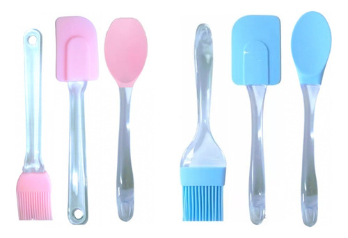 Set Silicona X 3 Pincel Espátula Cuchara Repostería Cocina