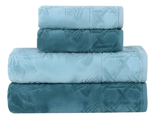 Jogo de Toalhas Buddemeyer Village Banho Verde/Verde Claro 4 peça...