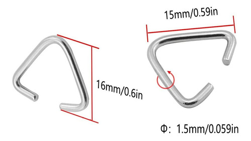 Dzs Elec 100 Piezas Triángulo Abierto Anillos Clip Colgante