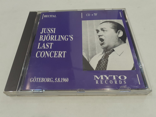 Jussi Björling's Last Concert - Cd 1995 Italia Nm 9.5/10 