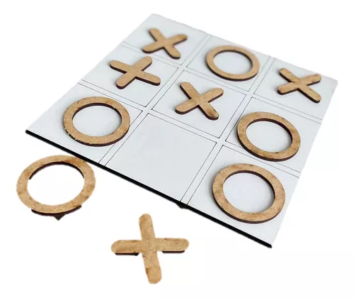 Kit 10 Jogos Da Velha Mdf Decoração Aplique Corte Laser 15cm