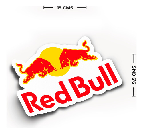 Sticker Red Bull Etiqueta Logo Adhesivo Pegatina - 15cm