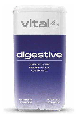 Sistema Digestivo Vital4 Vinagre De Manzana Probióticos Sabor Sin Sabor