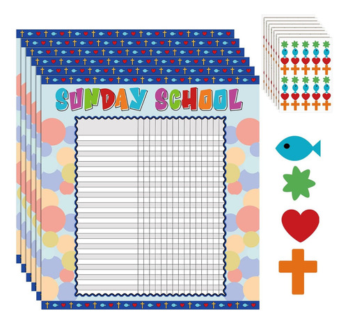 Yeaqee 12 Pcs La Tabla De Asistencia De La Escuela Dominical
