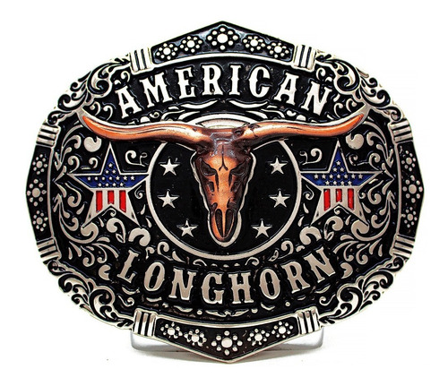 Fivela Country Texas Longhorn Black Bull Rodeios - Oferta!